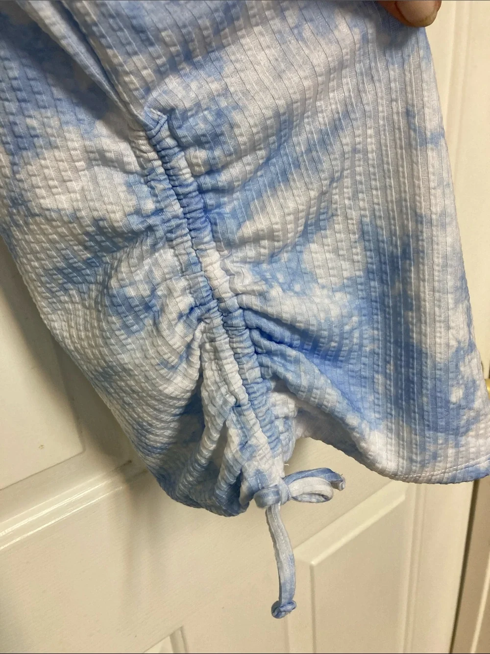Justice Blue and White Tie-Dye Ribbed Tank